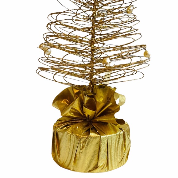 32” Spiral Wire Ornament Gold Christmas Tree - Picture 7 of 8